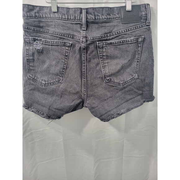 Abercrombie Fitch Women’s Shorts Cuffed Charcoal Color Stretch Denim Size 34 - Picture 3 of 10